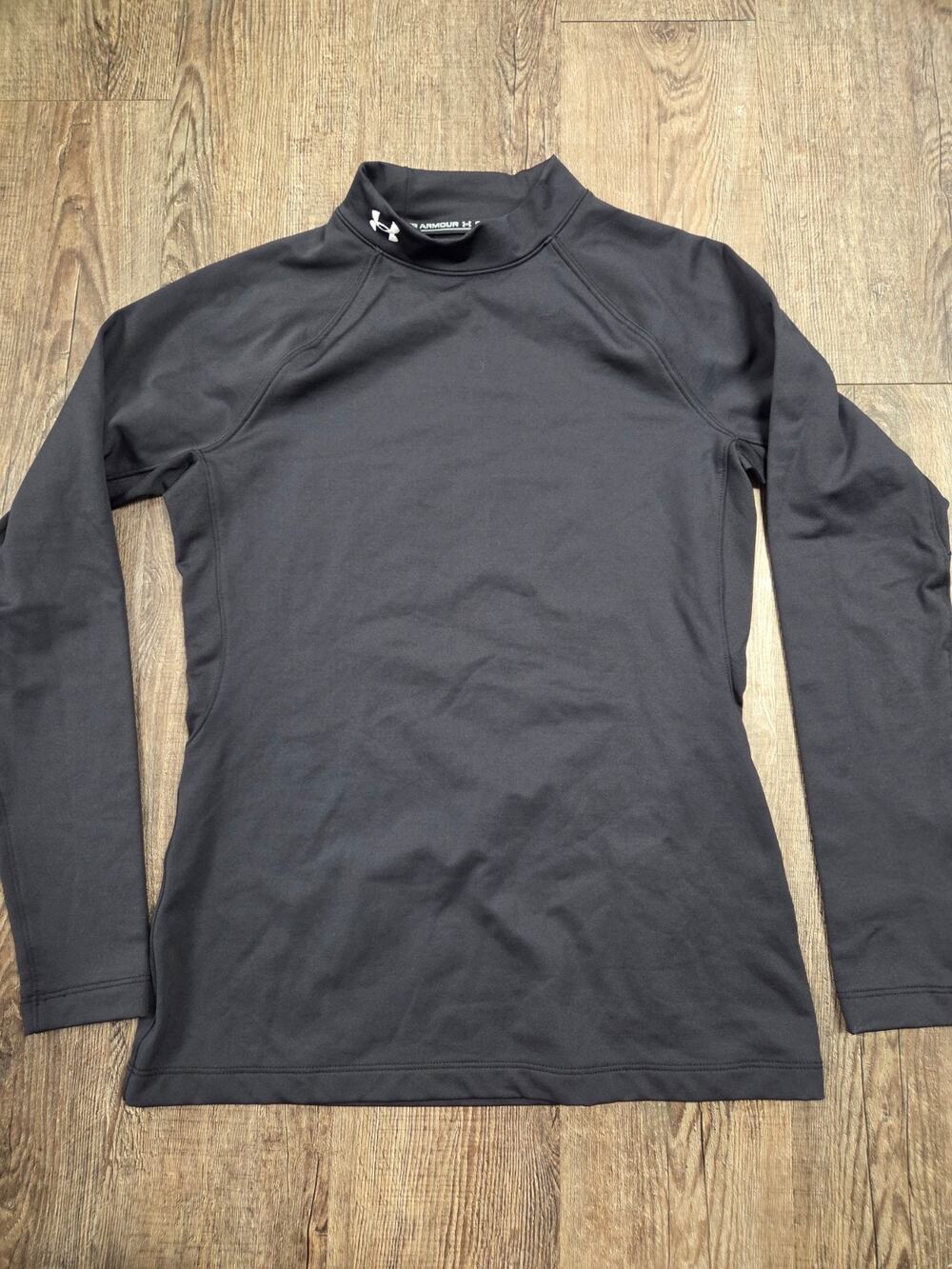 Under Armour Women's ColdGear Authentics Mock Neck Pullover 2.0 Black Large